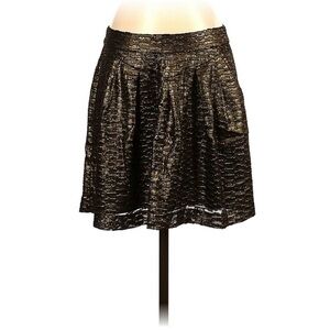 Gap Women’s Plus Size 18 Gold Metallic Pleated Mini Skirt Front Pockets Lined